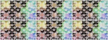 Raster Floral Illustration, Asyalı tekstil. Tarafsız renklerde etnik çiçeklerle kusursuz bir desen..