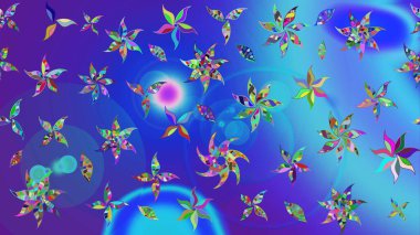 Raster illüstrasyonu. Küçük çiçekteki sevimli çiçek deseni. Güzel kumaş deseni. Güzel karalamalı çiçek deseni çiz..