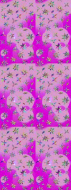 Raster illüstrasyonundaki çiçek desenli çizim. Tarafsız renklerde çiçekler.