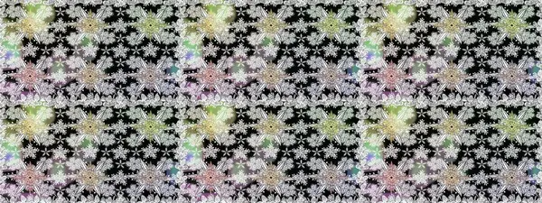 Düz Çiçek Elementleri Tasarımı. Raster illüstrasyonu. Şirin çiçek elementleri. Kusursuz desenli, modaya uygun kumaş deseni. Renkli Bahar Teması Kusursuz Arkaplan.