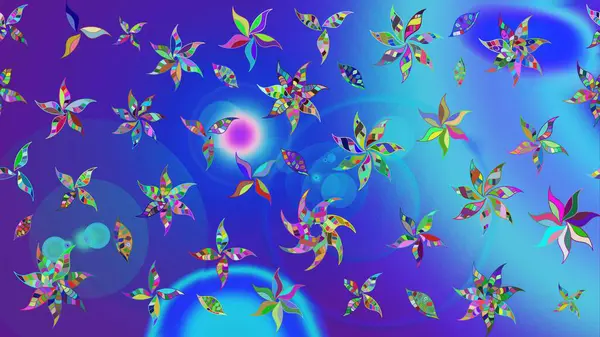 Raster illüstrasyonu. Küçük çiçekteki sevimli çiçek deseni. Güzel kumaş deseni. Güzel karalamalı çiçek deseni çiz..