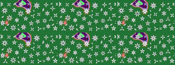 Suluboya çizim kalıbı. Dekorasyon ve tasarım için güzel bir desen. Raster illüstrasyonu. Moda baskısı. Eski model. Çiçeğin suluboya çizimlerinin zarif deseni.