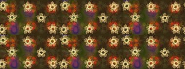 Düz dizayn. Kar Tanesi Mozaik ikonu. Raster tasarımı. Siluet kar taneleri tabelası izole edilmiş kahverengi, yeşil ve gri renkler. Sembol kışı, donmuş, Noel, yeni yıl tatili. Grafiksel element dekorasyonu.