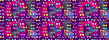 Mor arka planda kelebek desenli çizim. Kumaş, Tekstil, Baskı ve Davetiye için arka plan. Raster illüstrasyonu.