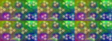 Düz dizayn. Raster illüstrasyonu. Kar Tanesi Mozaik ikonu. Sembol kışı, donmuş, Noel, yeni yıl tatili. Yeşil, mavi ve kahverengi siluet kar tanesi işareti. Grafiksel element dekorasyonu.