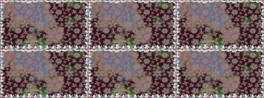 Raster illüstrasyonu. Tekstil ya da kitap kapakları, imalat, duvar kağıtları, baskı, hediye paketi ve yapıştırma kitabı için çiçeksiz arka plan. Küçük ölçekli çiçeklerdeki basit sevimli desen.