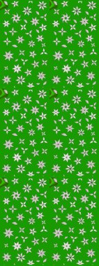 Yeşil renkli çiçekler. Raster illüstrasyonunda çiçek deseni çizimi.