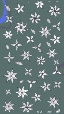 Düz Çiçek Elementleri Tasarım Raster illüstrasyonu. Tarafsız renklerde çiçekler. Renkli Bahar Teması eskiz kalıbı. Çiçekli çiçek deseni, suluboya..