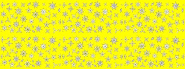 Renkli Bahar Teması eskiz kalıbı. Düz Çiçek Elementleri Tasarımı. Çiçek desenli eskiz, yaz çiçekleri. Sarı renkte çiçekler.