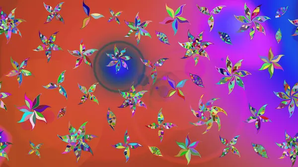 Pembe renkli şirin çiçek deseni. Renkli Bahar Teması eskiz kalıbı. Düz Çiçek Elementleri Tasarımı. Raster Modaya uygun kumaş deseni.