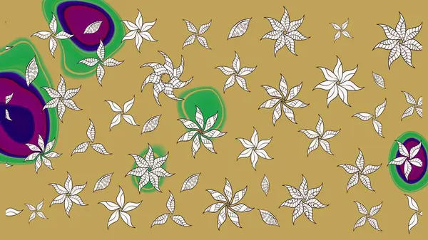 Güzel kumaş deseni. Raster çiçekli arka plan. Güzel eskiz şekli. Renkli Yaz Temalı eskiz kalıbı. Yazdır. Düz Çiçek Elementleri Tasarımı.