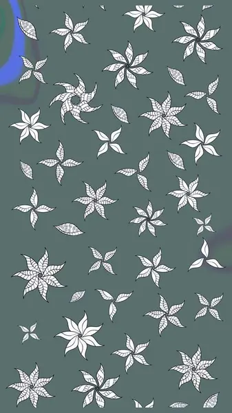 Düz Çiçek Elementleri Tasarım Raster illüstrasyonu. Tarafsız renklerde çiçekler. Renkli Bahar Teması eskiz kalıbı. Çiçekli çiçek deseni, suluboya..