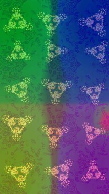 İllüzyon. Kar taneleri, kar yağışı. Renkli bir arka planda izole edilmiş güzel altın kar taneleri. Düşen Noel stilize kar taneleri.