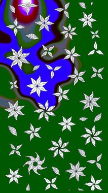 Çiçek arkaplanlı soyut zarafet eskiz deseni. Raster Güzel kumaş deseni.