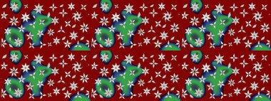 Çiçekli eskiz çizimi. Kırmızı renkte çiçekler. Renkli Yaz Temalı eskiz kalıbı. Düz Çiçek Elementleri Tasarımı.