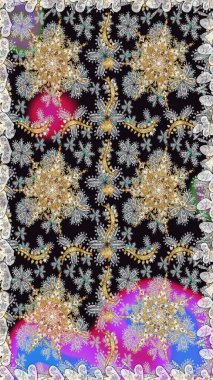 Duvar kâğıdı barok, İspanyol kumaşı. Kusursuz raster arka plan. Gri renklerde grafiksel, modern, pürüzsüz desen. Kusursuz çiçek deseni.