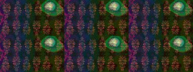 Çok renkli, zarif küçük çiçekler ve gri renkli komik böcekler, raster desen, illüstrasyon.