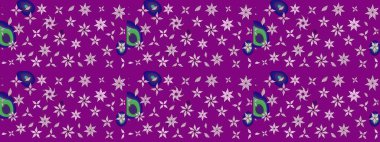 Raster suluboya çiçek deseni, narin çiçekler, mor çiçekler, tebrik kartı şablonu. Raster Güzel kumaş deseni.