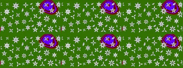 Küçük çiçekteki sevimli çiçek deseni. Robot resim. Raster illüstrasyonu.