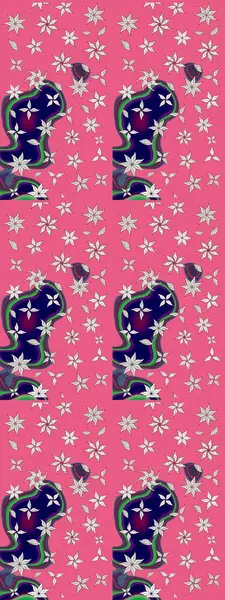 Raster çiçek desenli çiçek deseni, yapraklar, dekoratif elementler, sıçrama, lekeler, el çizimi kontur çizgileri ve Doodle çizim stili, grafik raster çizim çizimi.