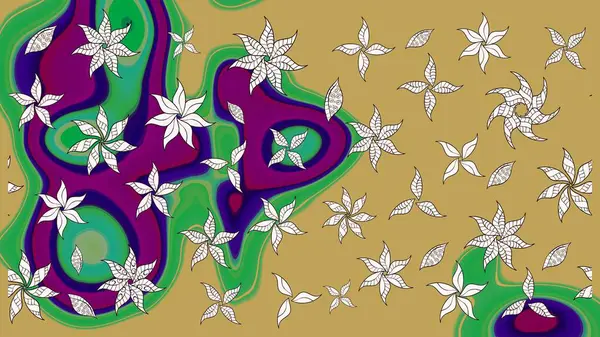 Raster çiçek izi. Klasik taslak çizimi. Çiçek sarısı çizim deseni.