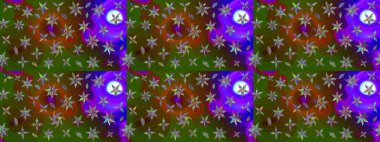 Raster. Düz Çiçek Elementleri Tasarımı. Renkli Bahar Teması çizim şablonu.