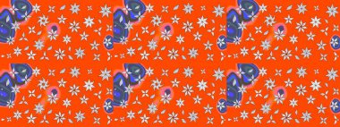 Çiçekli eskiz arkaplanı. Çocuk stili. Renkli Bahar Teması eskiz kalıbı. Düz Çiçek Elementleri Tasarımı.