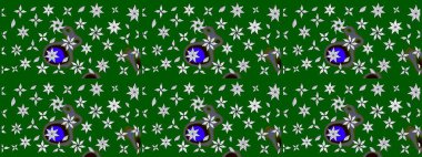 Raster suluboya çiçek deseni, narin çiçekler, yeşil çiçekler, tebrik kartı şablonu. Raster Güzel kumaş deseni.