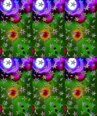 Yeşil renkli çiçekler. Raster düz çiçek çizim deseni. Tasarım hediye paketi, tebrik kartları, posterler ve afiş tasarımı.