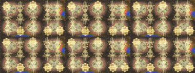 Çiçek ve yapraklı karalama şeklinde Raster çiçek deseni. Kahverengi, bej ve nötr renklerde bahar çiçekleri. Raster illüstrasyonu.