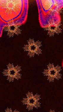 Noel siyahı, kahverengi ve kırmızılar. Raster illüstrasyonu. Sihirli siyah, kahverengi ve kırmızı tatil soyut arka plan yıldız ve düşen kar taneleri.