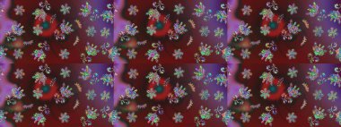 Grafiksel element dekorasyonu. Kahverengi ve mor siluet kar tanesi işareti. Kar Tanesi Mozaik ikonu. Düz dizayn. Raster illüstrasyonu. Sembol kışı, donmuş, Noel, yeni yıl tatili.