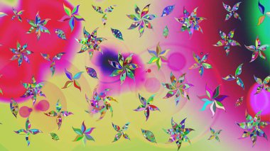 Güzel, parlak, pürüzsüz kumaş, tuval. Raster illüstrasyonu. Desen, çizim, çiçek sınırı. Kıvırcık, parlak örgü. Eski moda arka plan. Çiçeklerin çelengi.