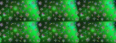 Yumuşak, yeşil renkli bahar çiçekleri. Raster illüstrasyonu. Raster deseni. Patlayan çiçekler soyut yerleştirilmiş.