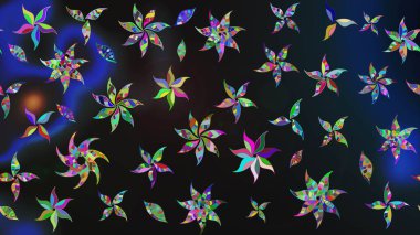 Gri renklerde. Gri renkli gri papatya deseni. Raster illüstrasyonu.