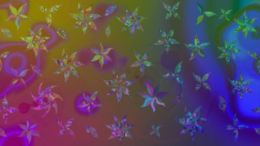 Moda baskıları için zarif bir şablon. Modern çiçek arkaplanı. Parlak renkli çiçekleri ve kahverengi renkli yaprakları olan harika bir çiçek deseni. Halk stili.