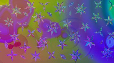 Raster illüstrasyonu. El çizimi. Çiçekli, yapraklı, çiçek desenli çizim..