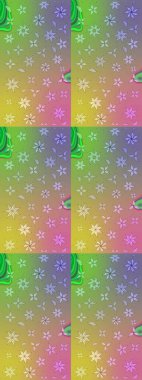 Raster illüstrasyonundaki çiçek desenli çizim. Tarafsız renklerde çiçekler.