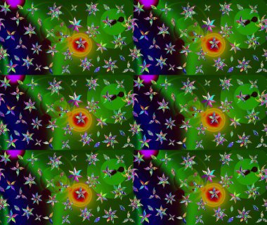 Moda baskıları için zarif bir şablon. Modern çiçek arkaplanı. Halk tarzı. Parlak renkli çiçekleri ve yeşil yaprakları olan harika bir çiçek deseni..