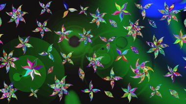 Renkli Bahar Teması eskiz kalıbı. Düz Çiçek Elementleri Tasarımı. Raster illüstrasyonundaki çiçek desenli çizim. Güzel kumaş deseni.