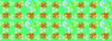 Yeşil, mavi ve turuncu renkli şirin kar taneleri. Soyut duvar kâğıdı, ambalaj dekorasyonu. Kışın sembolü, mutlu noeller, mutlu yeni yıl kutlaması Raster illüstrasyonu. Kar tanesi kadar basit..