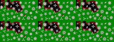 El çizimi. Raster illüstrasyonu. Çiçekli, yapraklı, çiçek desenli çizim..