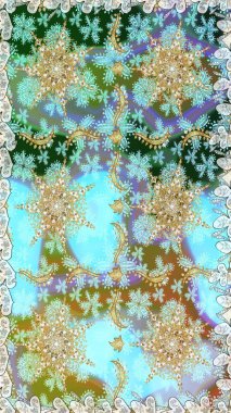 Kusursuz altın desen. Tarafsız renklerde, altın elementlerle kusursuz desen. Raster doğulu süsü.