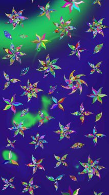 Sevimli küçük çiçek desenle. Raster resim. Çiçek desenli çiçek ve yaprakları ile.