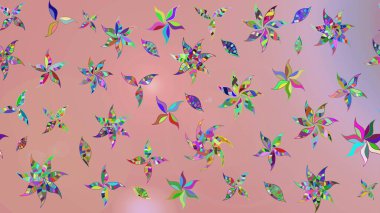 Düz Çiçek Elementleri Tasarımı. Raster illüstrasyonundaki çiçek desenli çizim. Güzel kumaş deseni. Renkli Bahar Teması çizim şablonu.