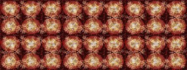 Raster illüstrasyonu. Noel kahverengisi, kırmızı ve bej rengi. Sihirli kahverengi, kırmızı ve bej tatil soyut arka plan yıldız ve düşen kar taneleri.