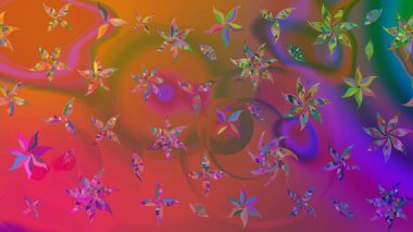 Raster illüstrasyonu. Taslak dekoratif arka plan, çiçek mandala. Kahverengi renklerde. Çiçek..