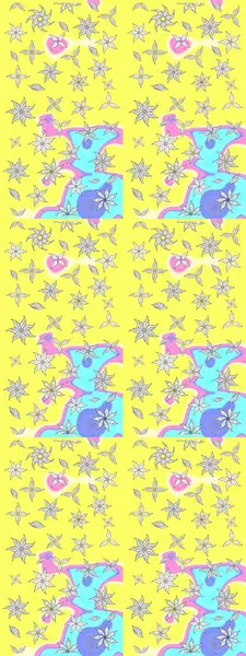 Sarı renkli çiçekler. Raster düz çiçek çizim deseni. Tasarım hediye paketi, tebrik kartları, posterler ve afiş tasarımı.