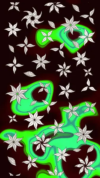 Raster Illustrasyon 'daki Çiçek Deseni' nin son moda çizimi. Renkli Yaz Temalı eskiz kalıbı. Güzel kumaş deseni. Düz Çiçek Elementleri Tasarımı.