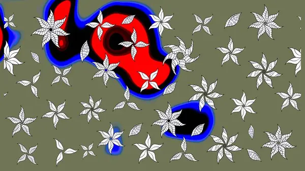 Çiçekler suluboya eskiz deseni. Raster Stili kumaş deseni.